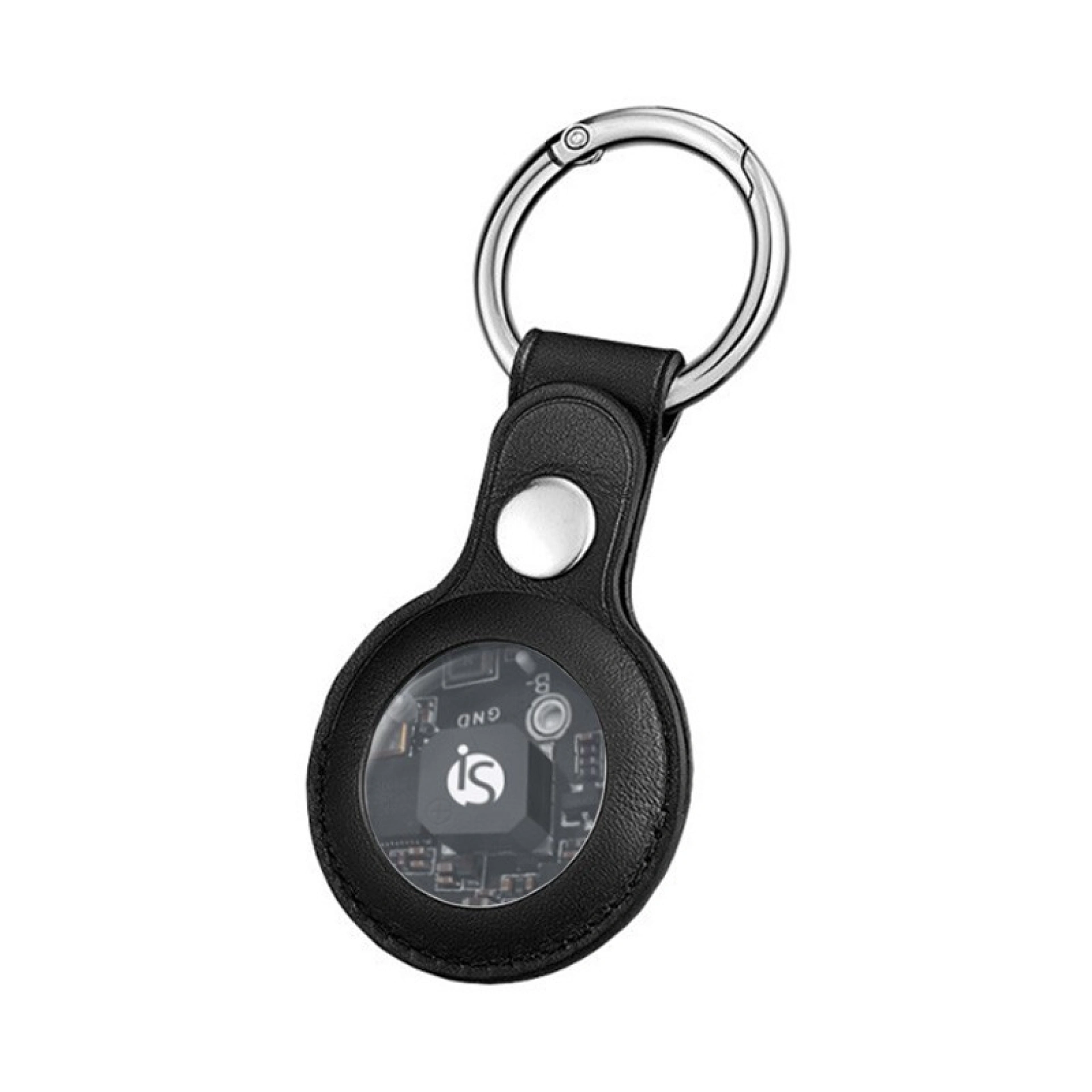 AirTag Leather Keychain Black