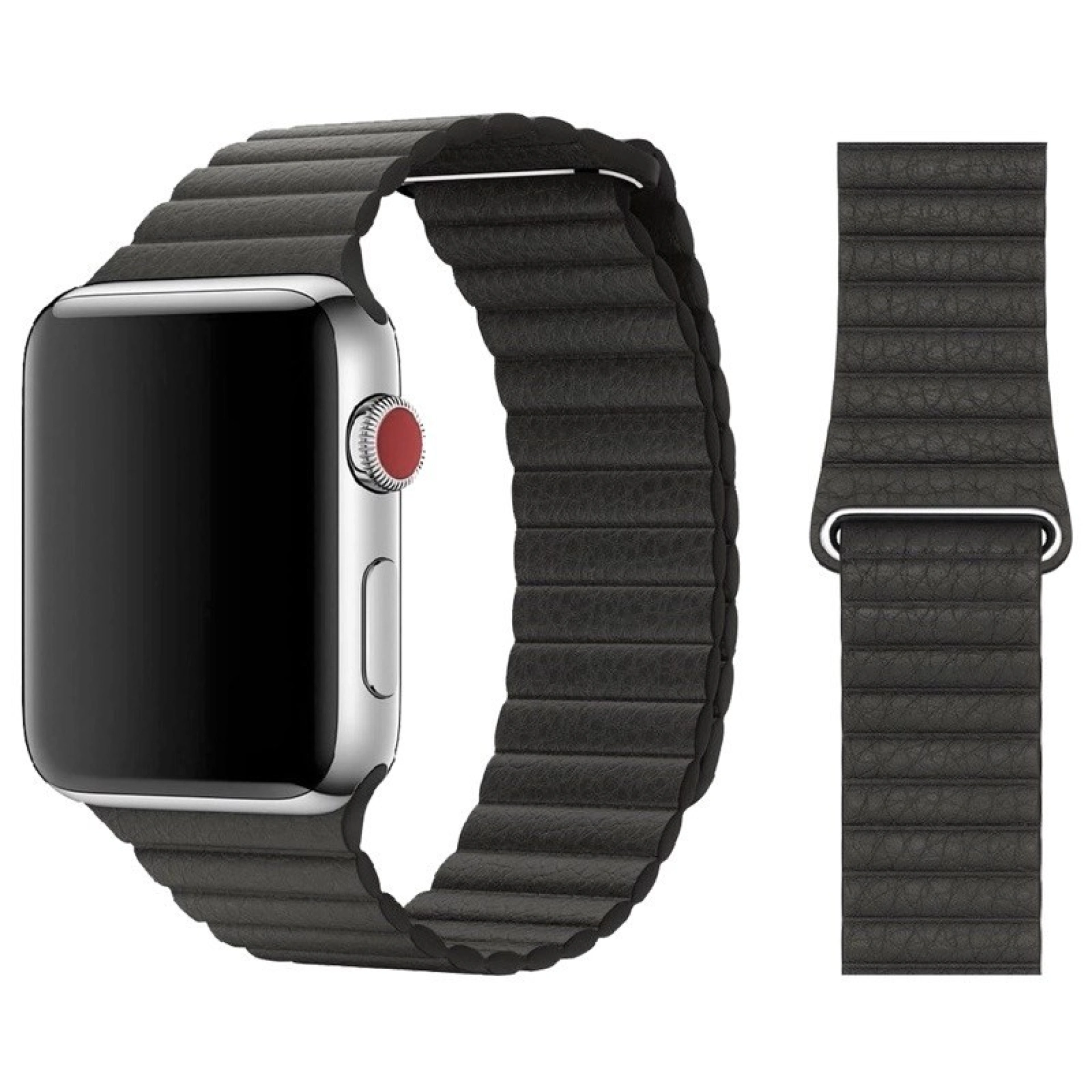 Apple Watch Faux Leather Bracelet 38/40/41mm Black