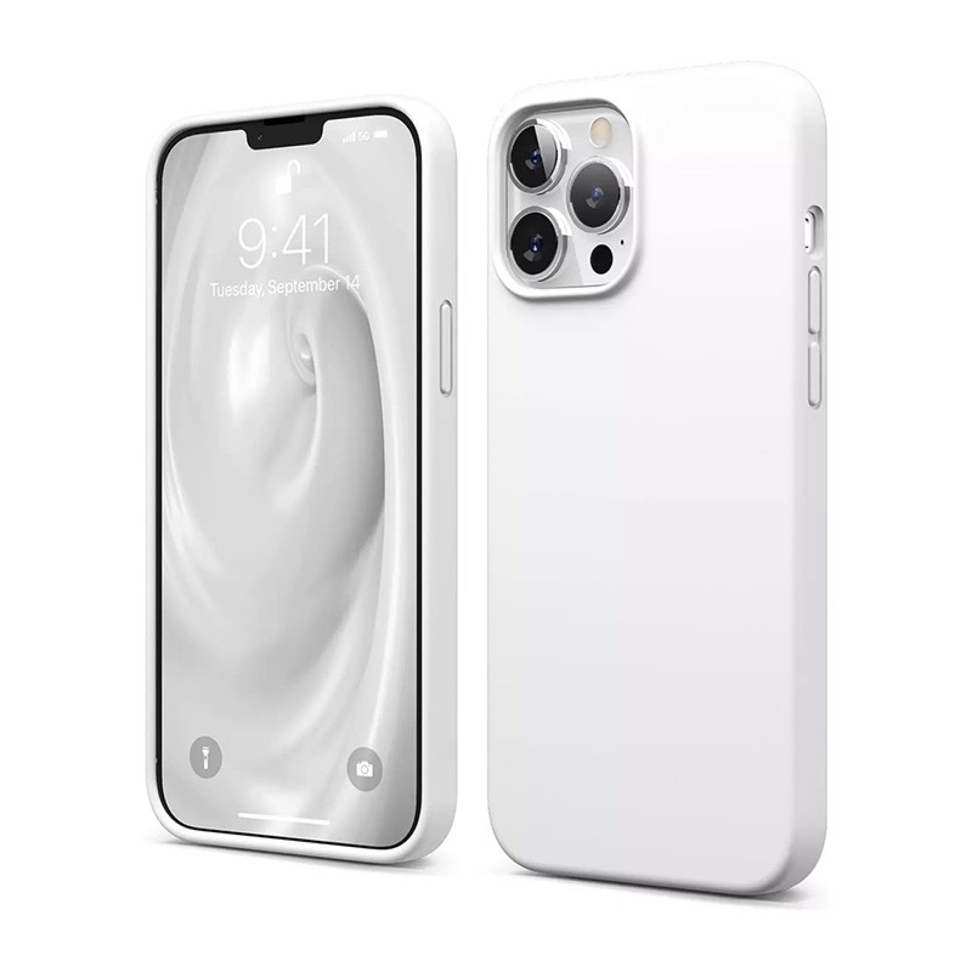 MagSafe Liquid Silicone iPhone Case Branco 14 Pro Max