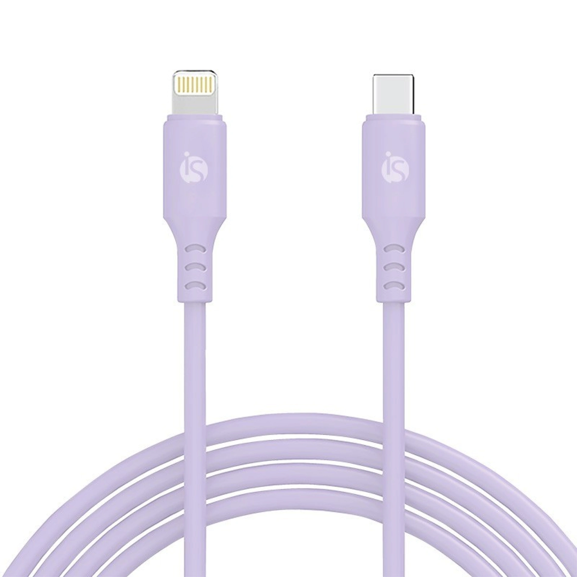 Siliconen USB-C - Lightning Kabel 1 m Lavendel