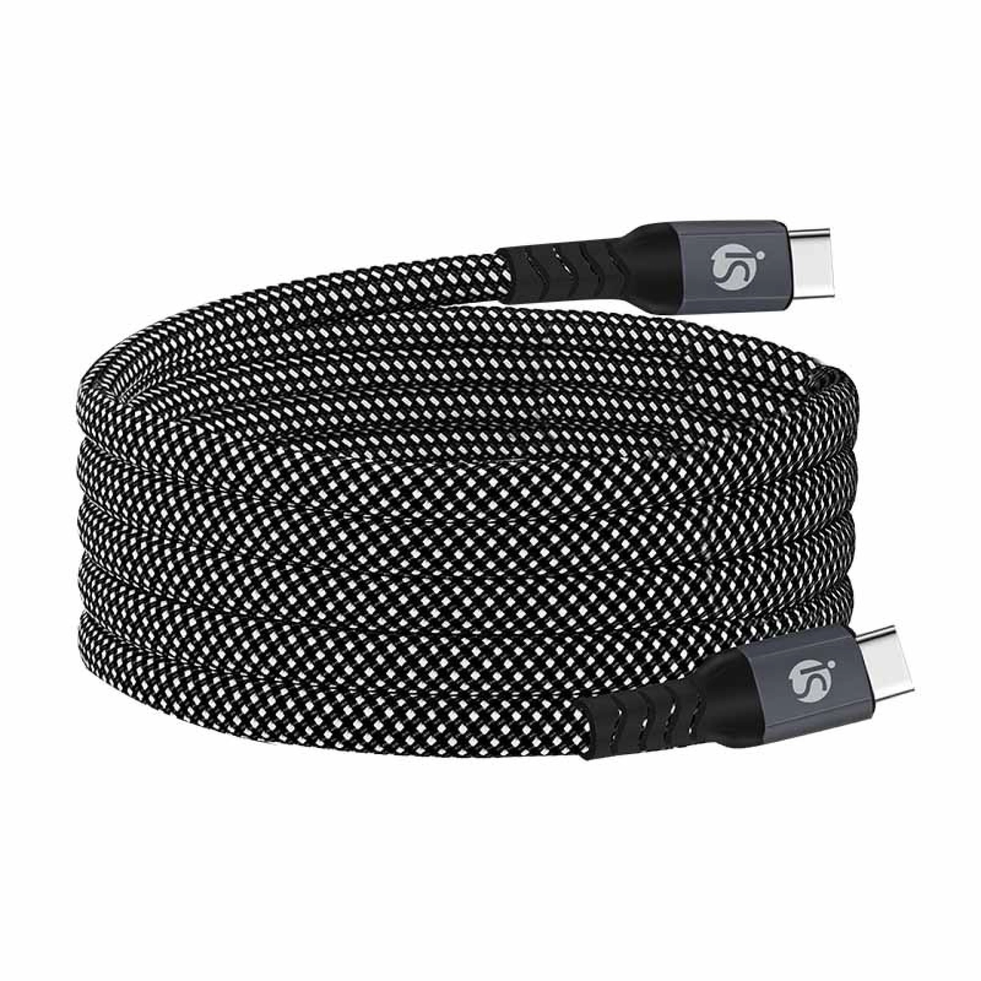 Magnetic USB-C to USB-C Cable Nylon preto
