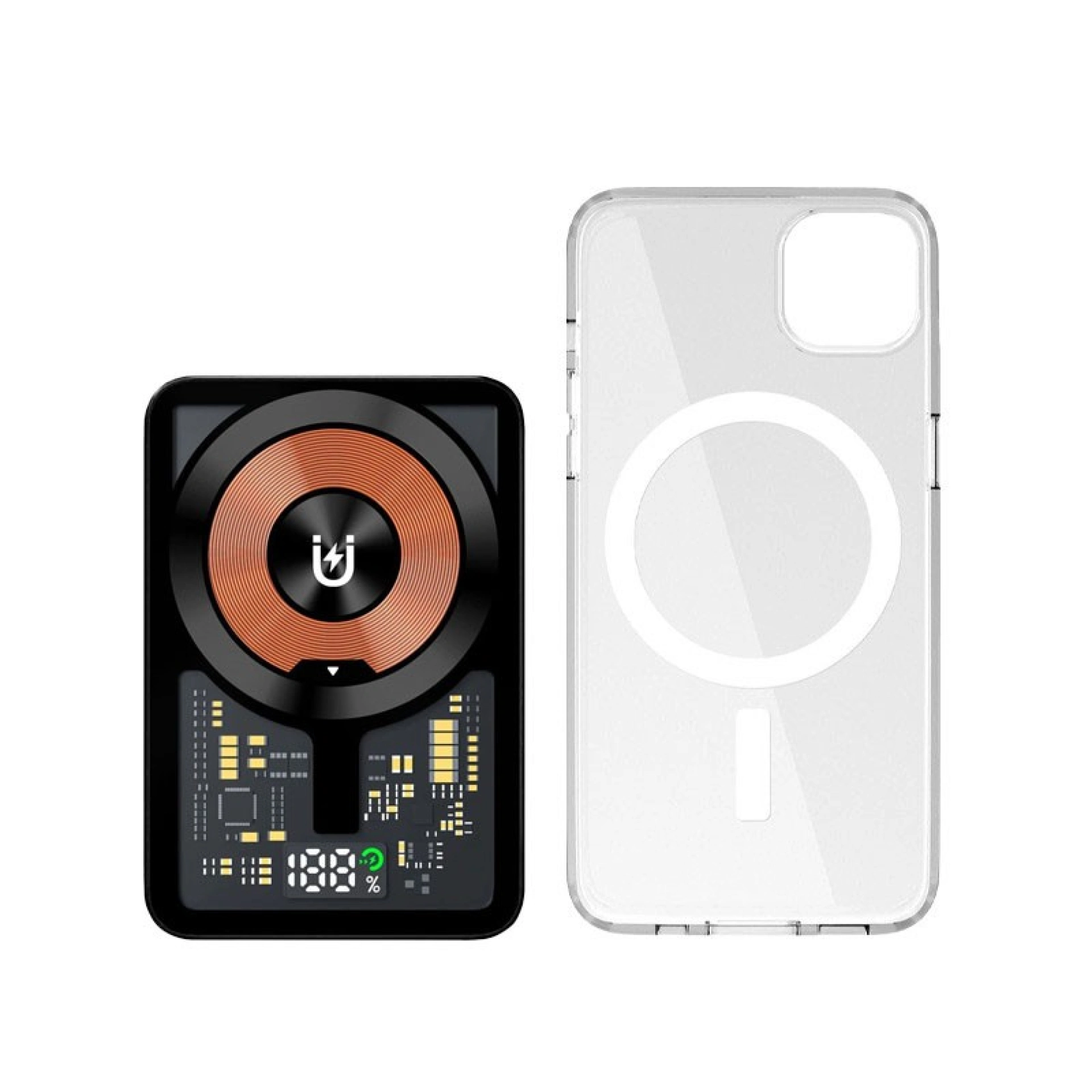 MagSafe-Kit - Hoesje + Powerbank Doorzichtig iPhone 12 Mini