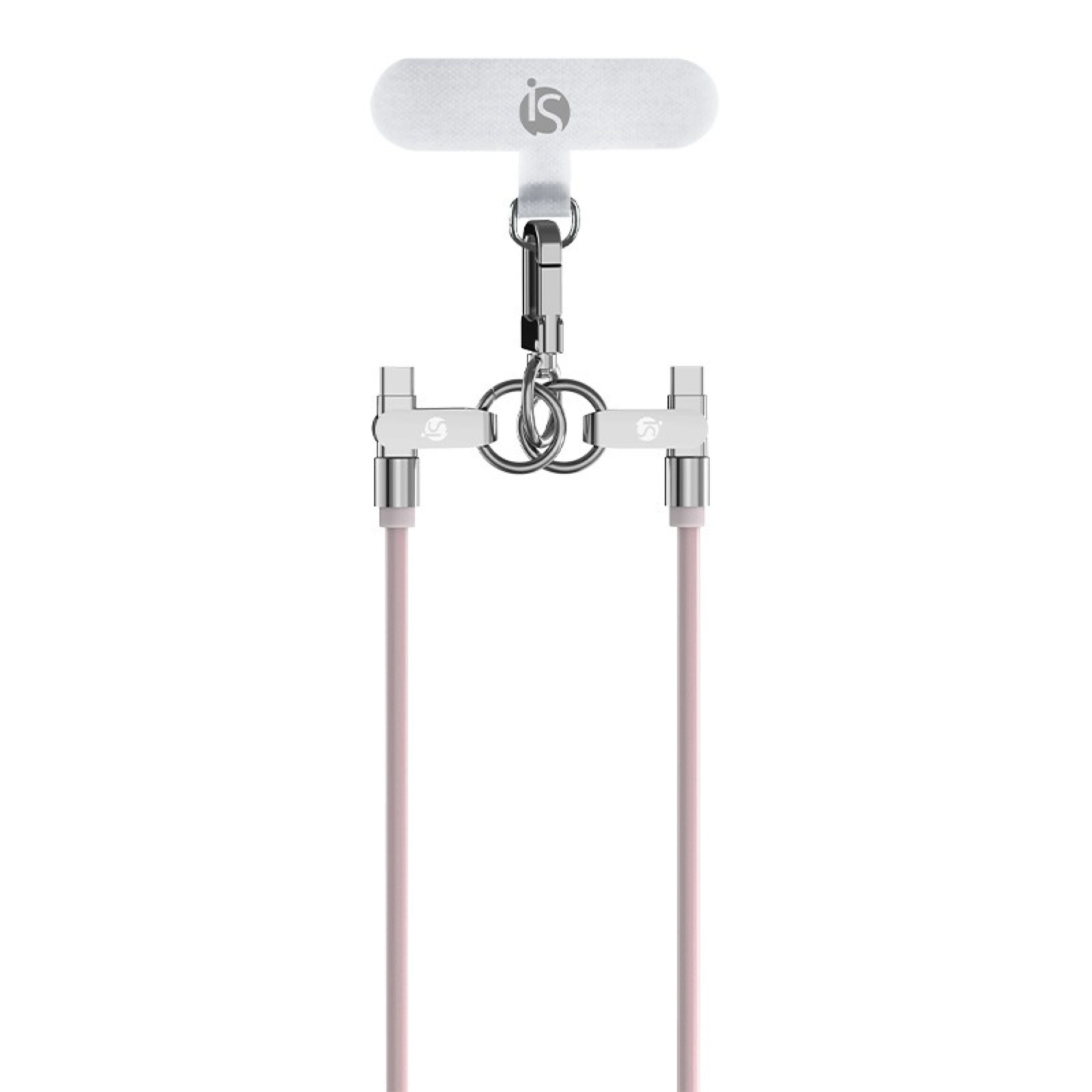 Siliconen lanyard met USB-C-oplaadfunctie Rose UBS C   UBS C